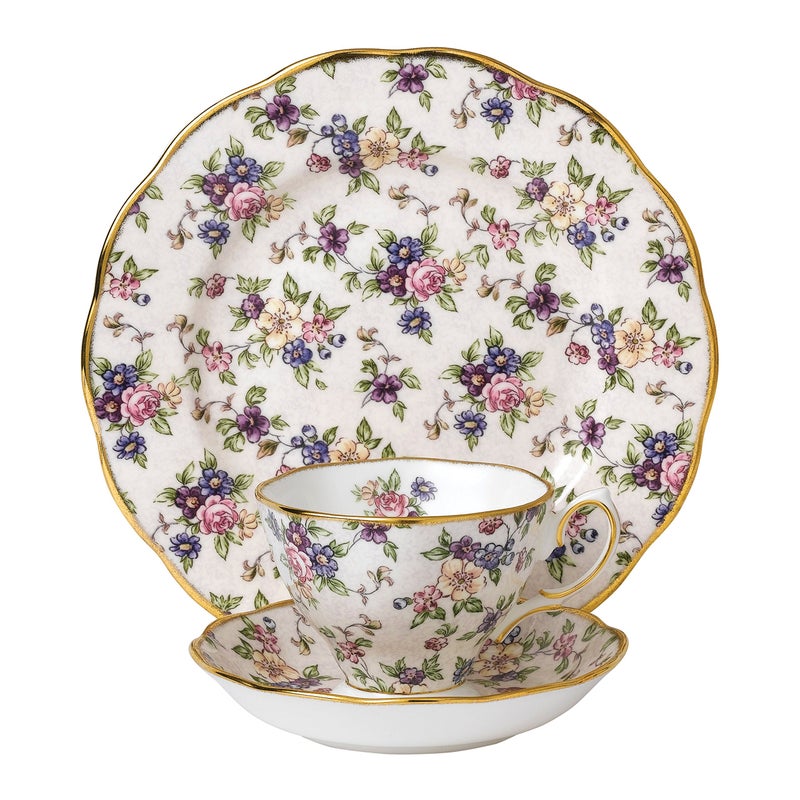 Royal Albert 100 Years 1940 3-Piece Set (Teacup, Saucer & Plate 8") - Image 1